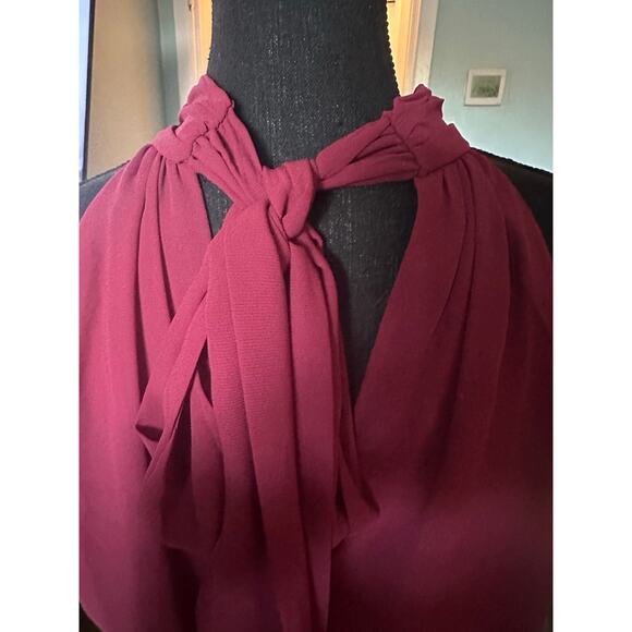 Vince Camuto Tie-Neck Chiffon Overlay Jumpsuit – Women’s L - Picture 7 of 10